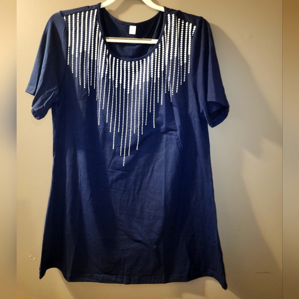 Blue and White Very Soft Blouse